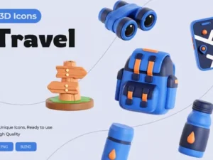 cover image travel 3d icons