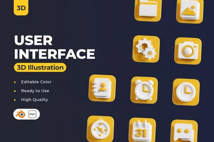 Adobe Photoshop Icons Templates Bundle - 28 Items 3 cover image user interface 3d icon