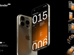 cover image iphone 15 pro mockup set