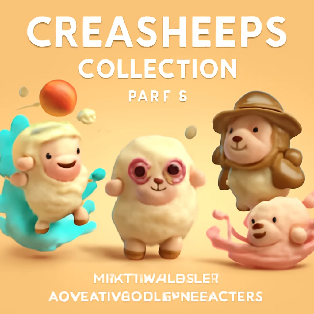 Creasheeps Collection Part 2: Sweet Splashes & Adventurous Characters for 3D Design