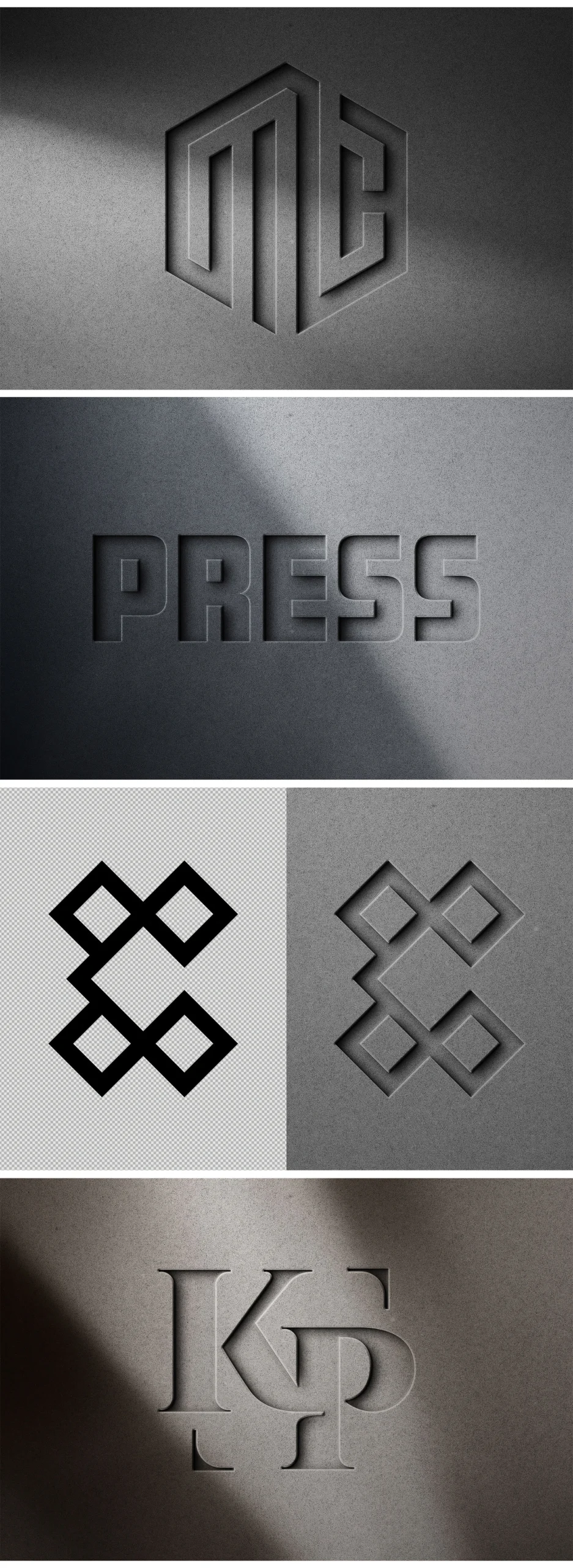 Debossed Concrete Logo Mockup 7 debossed concrete logo mockup3
