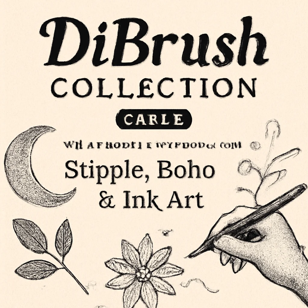 DiBrush Collection Part 2: Best Procreate Brushes for Stipple, Boho & Ink Art
