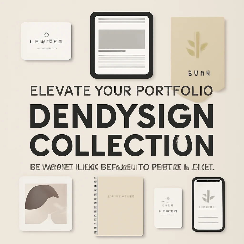 Elevate Your Portfolio with the dendysign Collection: 14 Must-Have Mockup & Vector Sets