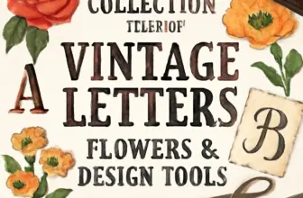 graphicspirit collection part 2 vintage letters flowers des 160
