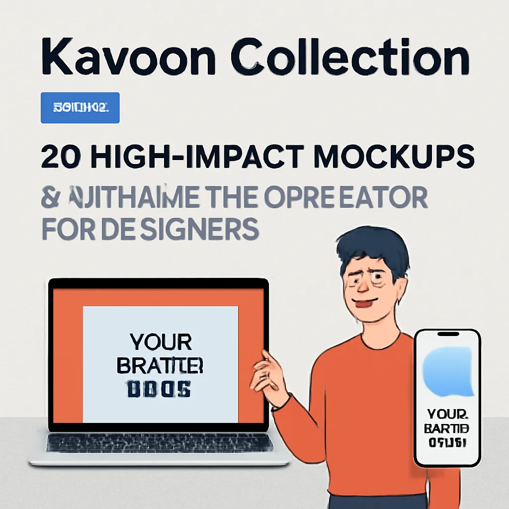 Kavoon Collection Part 3: 20 High-Impact Mockups & a Character Generator for Designers