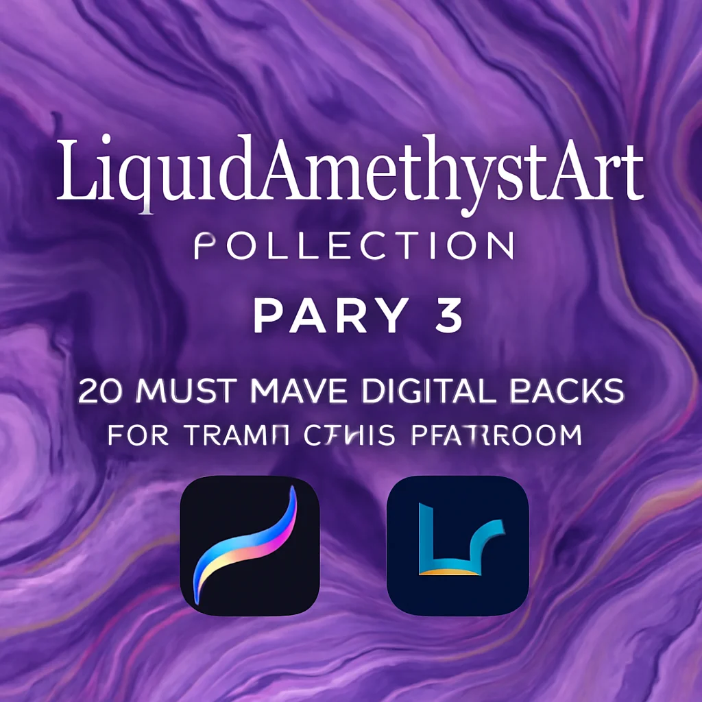 LiquidAmethystArt Collection Part 3: 20 Must-Have Digital Packs for Procreate & Lightroom 🎨✨