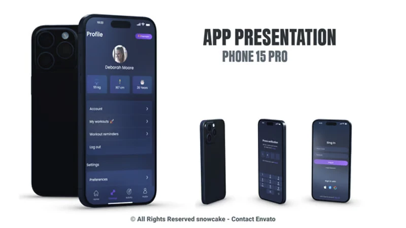 Modern Dynamic Mobile App Promo with 3D Smartphone Mockups 14 modern dynamic mobile app promo with 3d smartphone mockups8