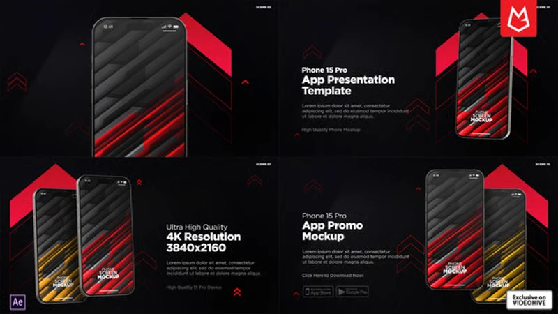 Modern Dynamic Mobile App Promo with 3D Smartphone Mockups 15 modern dynamic mobile app promo with 3d smartphone mockups9