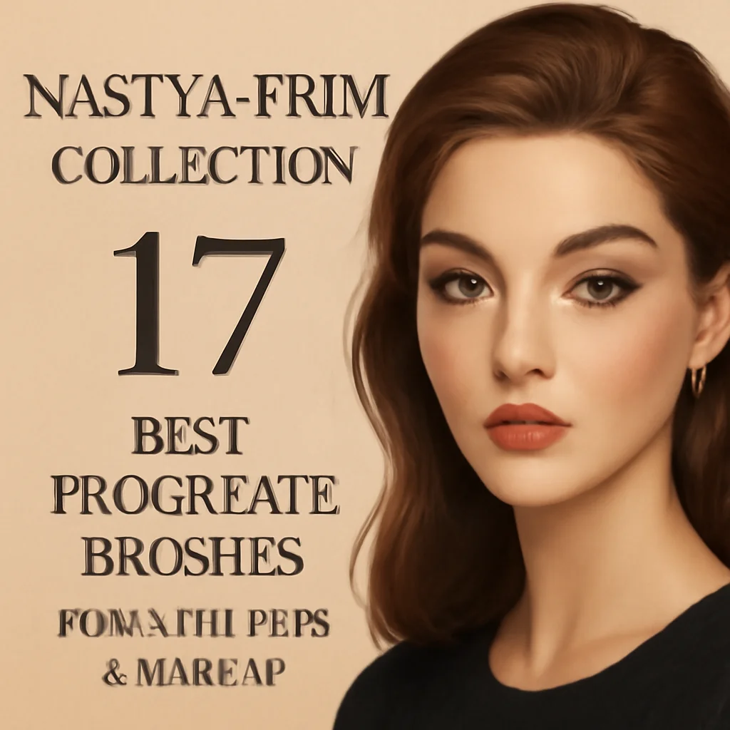 Nastya-Frim Collection: 17 Best Procreate Brushes for Hair, Eyes & Makeup