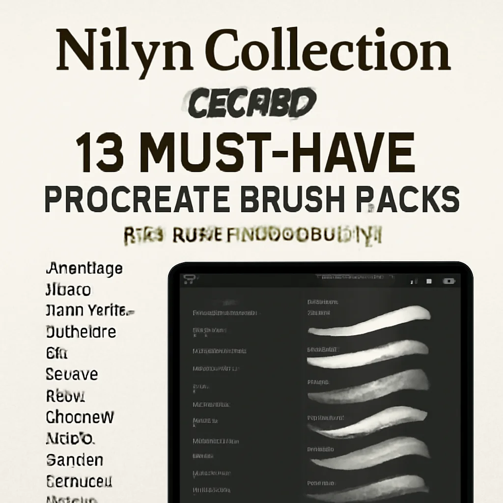 Nilyn Collection Part 2: 13 Must-Have Procreate Brush Packs for Digital Artists 🎨✨