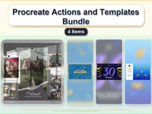 procreate actions and templates bundle 4 items collage 574ce943 1779182111