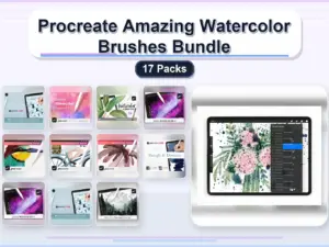 procreate amazing watercolor brushes bundle 17 packs collage d2b3817d 1779182766