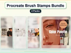 procreate brush stamps bundle 4 packs collage c1194353 1779182169
