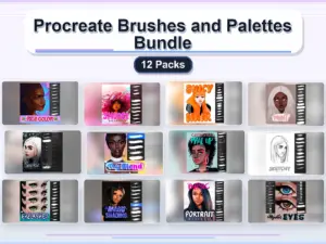 procreate brushes and palettes bundle 12 packs collage 0304ca35 1779182080