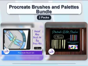 procreate brushes and palettes bundle 2 packs collage 7c0b6fc1 1779182876