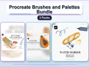 procreate brushes and palettes bundle 3 packs collage a5ea612c 1779183377
