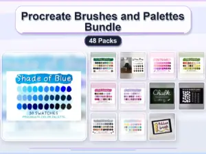 procreate brushes and palettes bundle 48 packs collage d694c54f 1779182778