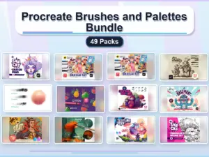 procreate brushes and palettes bundle 49 packs collage 541ce3f7 1779182956