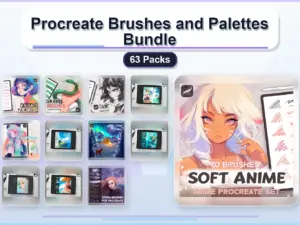 procreate brushes and palettes bundle 63 packs collage 03284288 1779180915