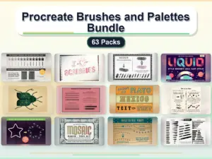 procreate brushes and palettes bundle 63 packs collage 18179592 1779181158