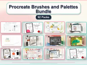 procreate brushes and palettes bundle 92 packs collage 0ba37203 1779181272