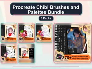 procreate chibi brushes and palettes bundle 6 packs collage ff91b51e 1779180920