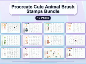 procreate cute animal brush stamps bundle 19 packs collage d346462b 1779183217