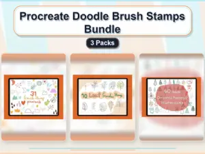 procreate doodle brush stamps bundle 3 packs collage f1ec7e06 1779183588