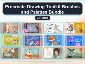 procreate drawing toolkit brushes and palettes bundle 24 p collage 70ddc2ba 1779183552