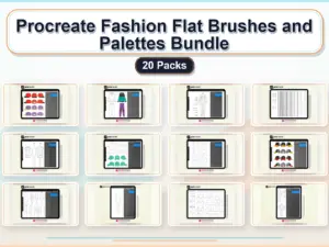 procreate fashion flat brushes and palettes bundle 20 pack collage c3b07da6 1779183175