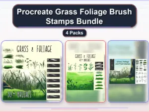 procreate grass foliage brush stamps bundle 4 packs collage 51931a90 1779182576