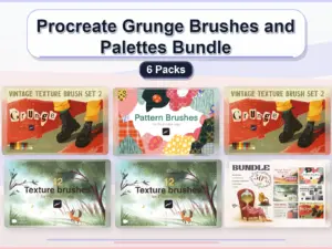 procreate grunge brushes and palettes bundle 6 packs collage 1ac61065 1779181332