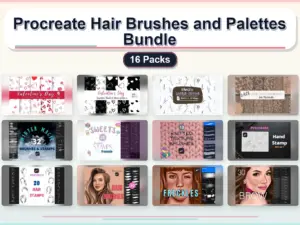 procreate hair brushes and palettes bundle 16 packs collage bba765fd 1779182220