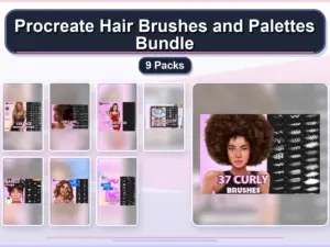 procreate hair brushes and palettes bundle 9 packs collage 5c3323bb 1779181228
