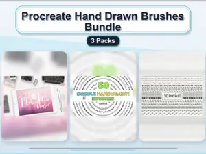 procreate hand drawn brushes bundle 3 packs collage b8a31c32 1779183498