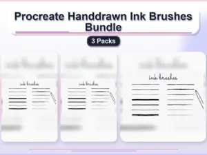 procreate handdrawn ink brushes bundle 3 packs collage a8af3718 1779180745