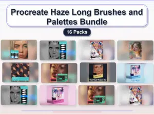 procreate haze long brushes and palettes bundle 16 packs collage 69337220 1779183116