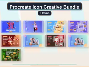 procreate icon creative bundle 9 items collage d14aae52 1779180640