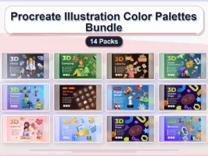 procreate illustration color palettes bundle 14 packs collage ff350a5a 1779181927