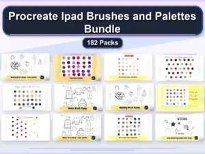 procreate ipad brushes and palettes bundle 182 packs collage 38b830ba 1779182286