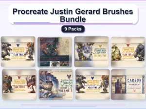 procreate justin gerard brushes bundle 9 packs collage 48c6f02f 1779183406
