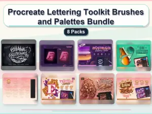 procreate lettering toolkit brushes and palettes bundle 8 collage 18941b86 1779180711