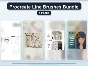procreate line brushes bundle 4 packs collage bc704e33 1779182822
