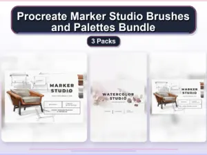 procreate marker studio brushes and palettes bundle 3 pack collage 0db31052 1779181162