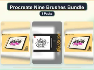 procreate nine brushes bundle 3 packs collage ab838101 1779182593