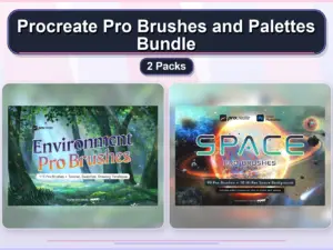 procreate pro brushes and palettes bundle 2 packs collage 5fc89977 1779183377