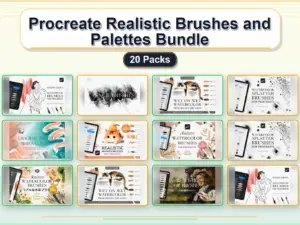 procreate realistic brushes and palettes bundle 20 packs collage 432beac4 1779183395