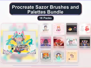 procreate sazor brushes and palettes bundle 18 packs collage 7f958497 1779181666