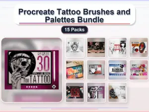 procreate tattoo brushes and palettes bundle 15 packs collage 857da74f 1779180946