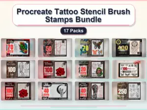 procreate tattoo stencil brush stamps bundle 17 packs collage 071a6aef 1779181804
